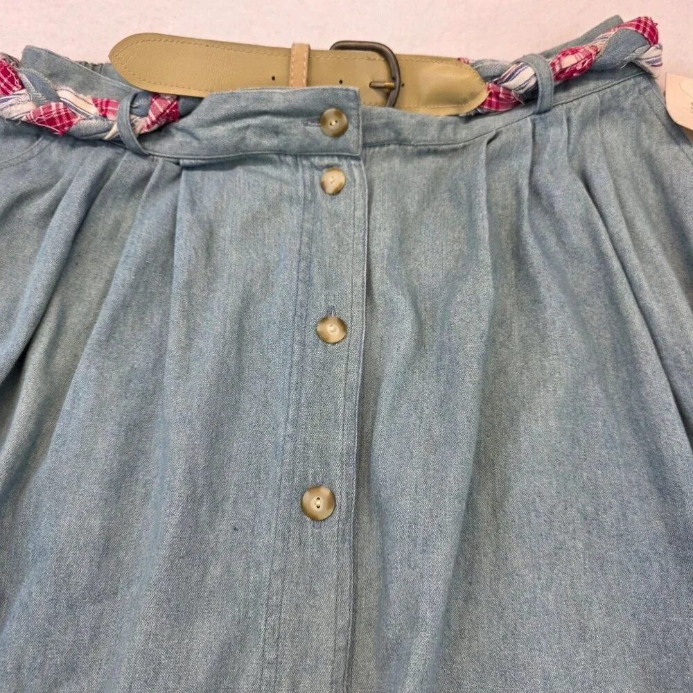 Vintage Susan Bristol Denim Maxi Skirt 14 Blue Deadstock Western 90s Grunge